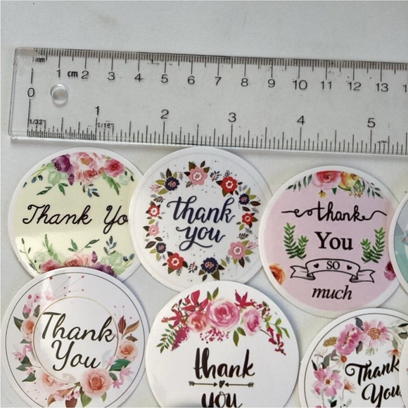 🛍️$5 Add-on🛍️ 25 vinyl thank you stickers - Picture 2 of 3